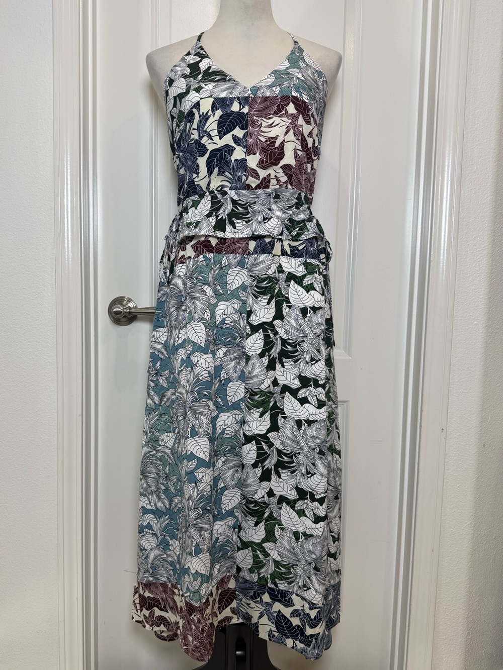 Skies Are Blue Botanical Halter Midi Dress NWT